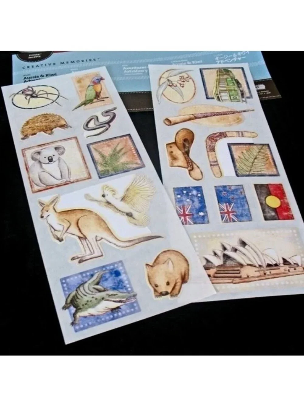2 pkg new Creative Memories Aussie& Kiwi Adventures Stickers 2 sheets& DownUnder